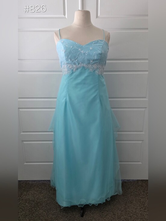 Do You Love Me Dresses & Skirts - Blue A-line Chiffon Spaghetti Strap Formal Dress